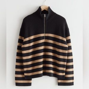 Striped Half Zip Sweater